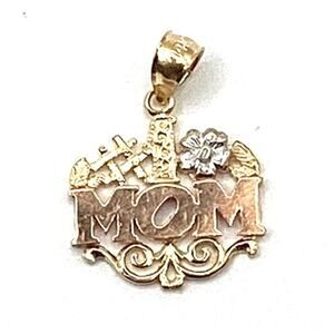 14K Tricolor Gold #1 Mom  Pendant